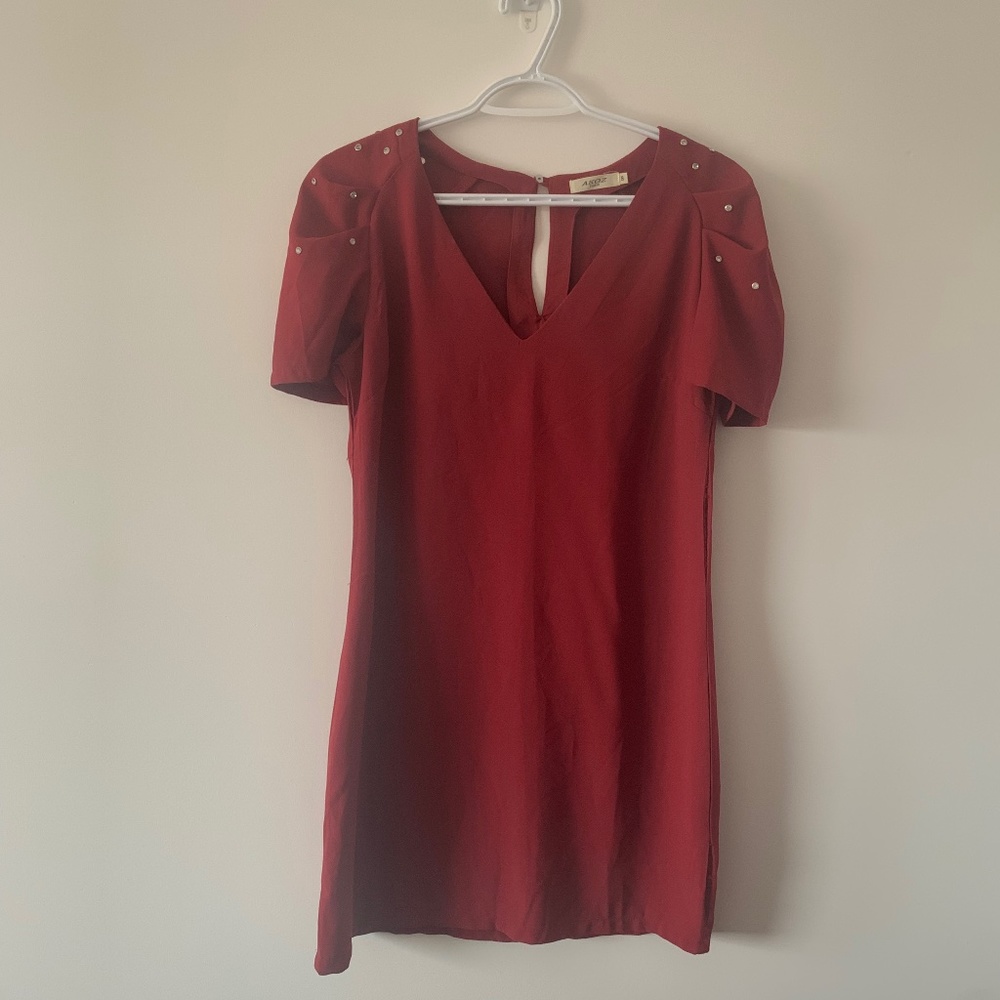 Dress w/ jewelled shoulders